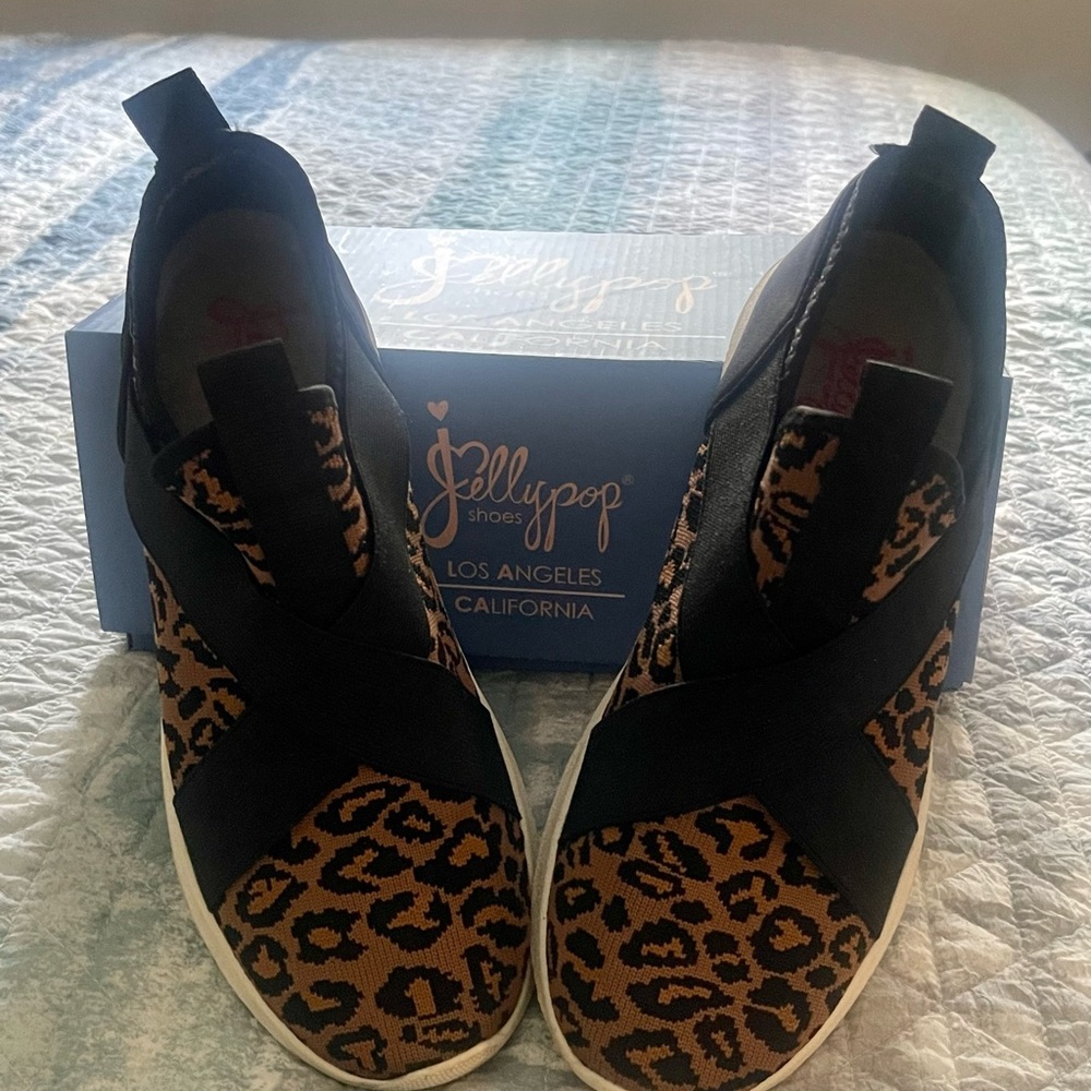 Jellypop Portland Leopard Knitted Sneaker.